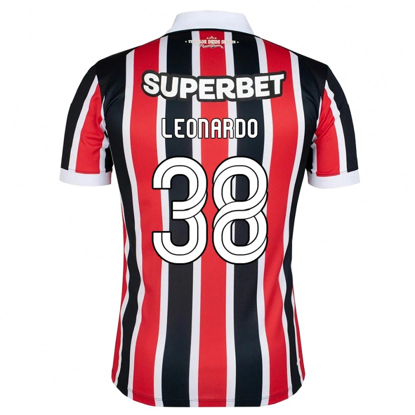 Danxen Børn Hugo Leonardo #38 Rød Hvid Sort Udebane Spillertrøjer 2026/27 Trøje T-Shirt