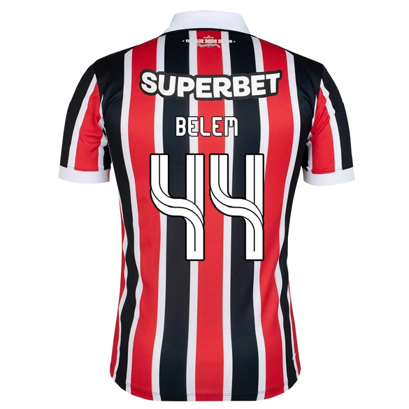 Danxen Børn Matheus Belém #44 Rød Hvid Sort Udebane Spillertrøjer 2026/27 Trøje T-Shirt
