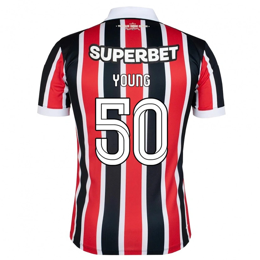 Danxen Børn Young Navarro Moraes #50 Rød Hvid Sort Udebane Spillertrøjer 2026/27 Trøje T-Shirt
