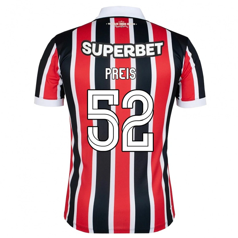 Danxen Børn Felipe Preis #52 Rød Hvid Sort Udebane Spillertrøjer 2026/27 Trøje T-Shirt