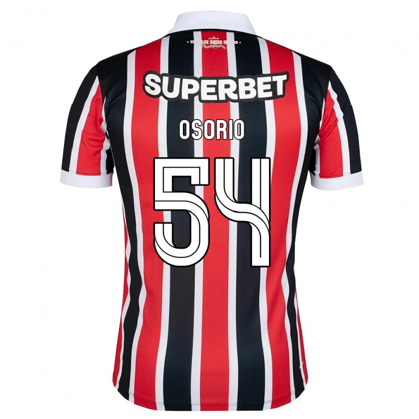 Danxen Børn Luis Osorio #54 Rød Hvid Sort Udebane Spillertrøjer 2026/27 Trøje T-Shirt