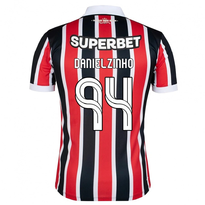 Danxen Børn Danielzinho #94 Rød Hvid Sort Udebane Spillertrøjer 2026/27 Trøje T-Shirt