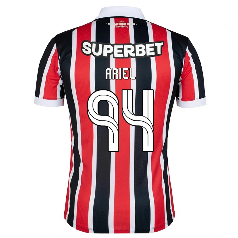 Danxen Børn Ariel #94 Rød Hvid Sort Udebane Spillertrøjer 2026/27 Trøje T-Shirt