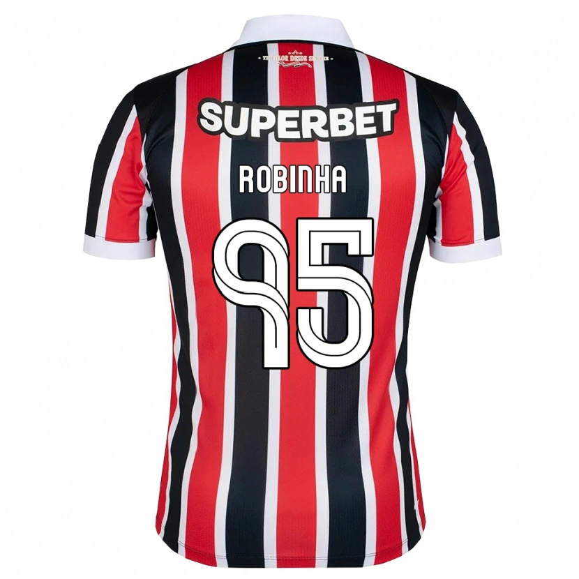 Danxen Børn Robinha #95 Rød Hvid Sort Udebane Spillertrøjer 2026/27 Trøje T-Shirt