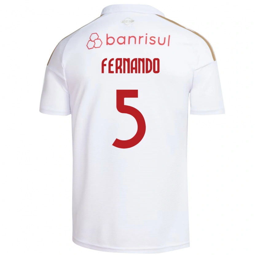 Danxen Børn Fernando #5 Hvid Rød Udebane Spillertrøjer 2026/27 Trøje T-Shirt