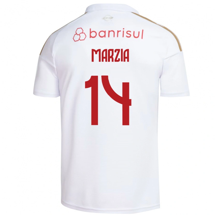 Danxen Børn Marzia #14 Hvid Rød Udebane Spillertrøjer 2026/27 Trøje T-Shirt