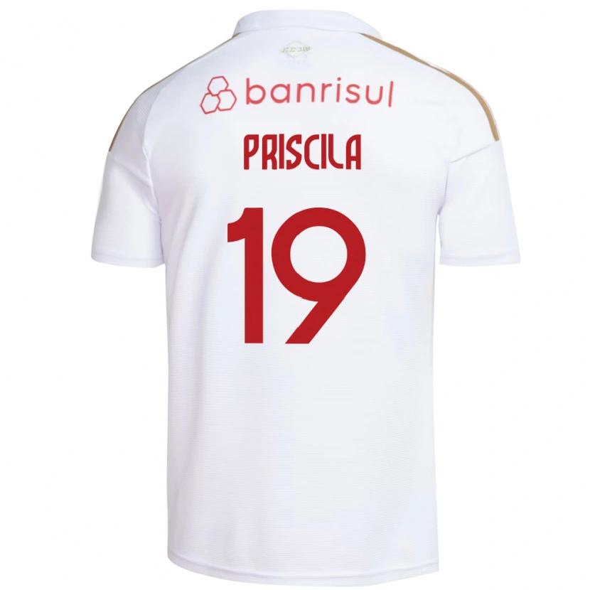 Danxen Børn Priscila #19 Hvid Rød Udebane Spillertrøjer 2026/27 Trøje T-Shirt