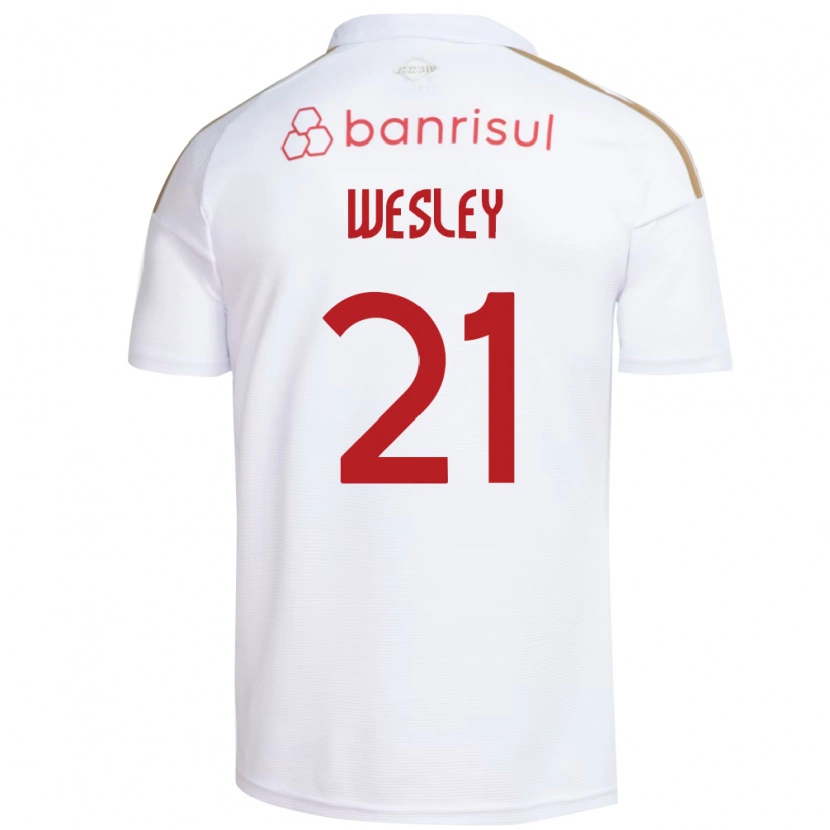 Danxen Børn Wesley #21 Hvid Rød Udebane Spillertrøjer 2026/27 Trøje T-Shirt