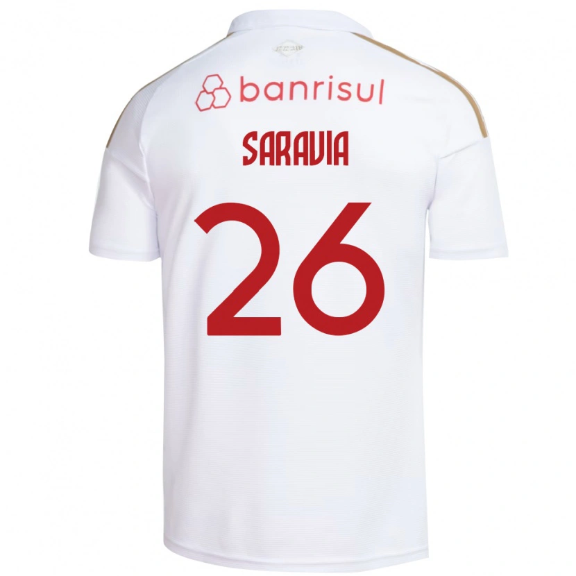 Danxen Børn Saravia #26 Hvid Rød Udebane Spillertrøjer 2026/27 Trøje T-Shirt