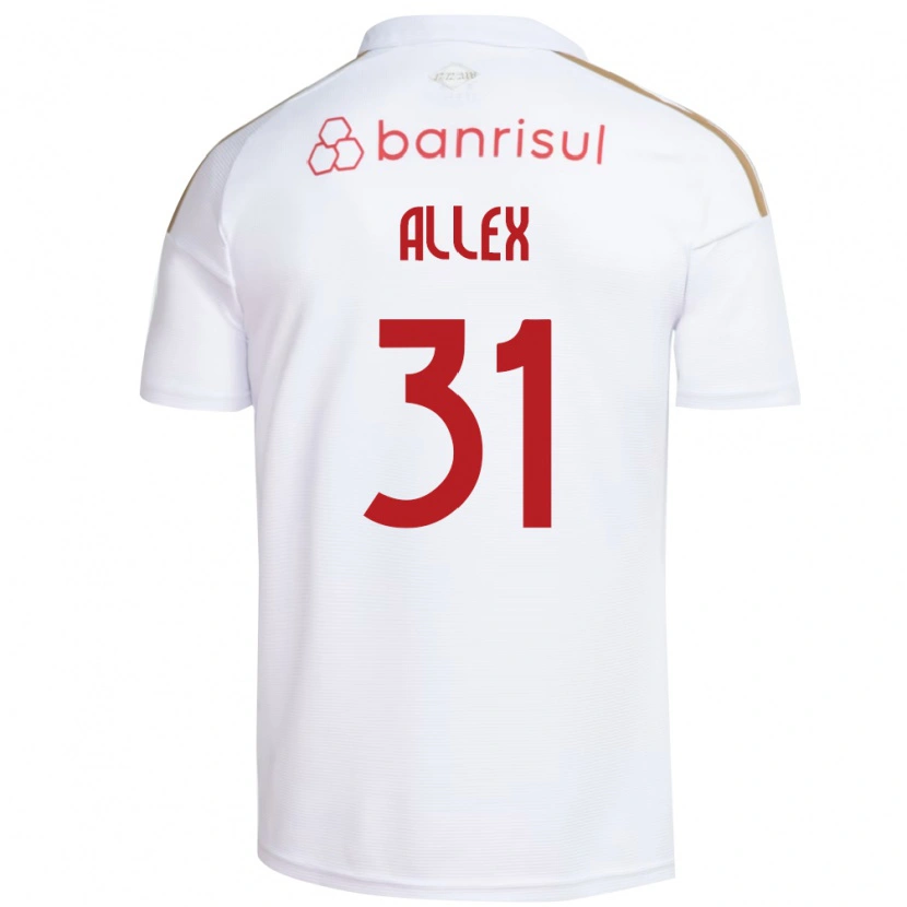 Danxen Børn Allex Rodrigues Pereira Da Silva #31 Hvid Rød Udebane Spillertrøjer 2026/27 Trøje T-Shirt
