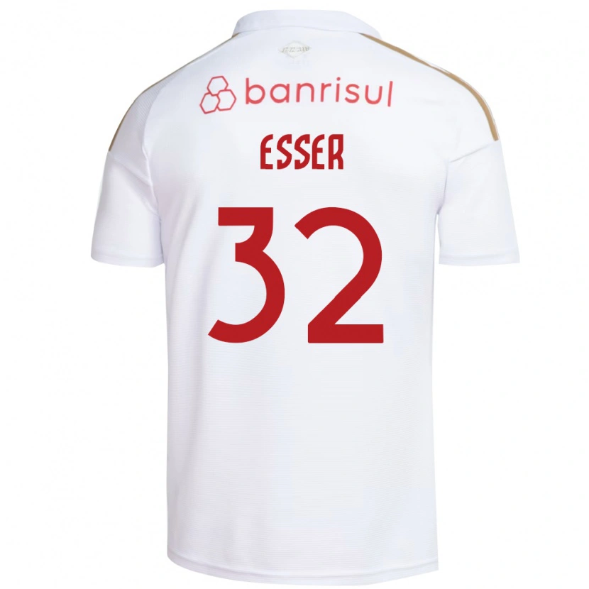 Danxen Børn Diego Esser #32 Hvid Rød Udebane Spillertrøjer 2026/27 Trøje T-Shirt