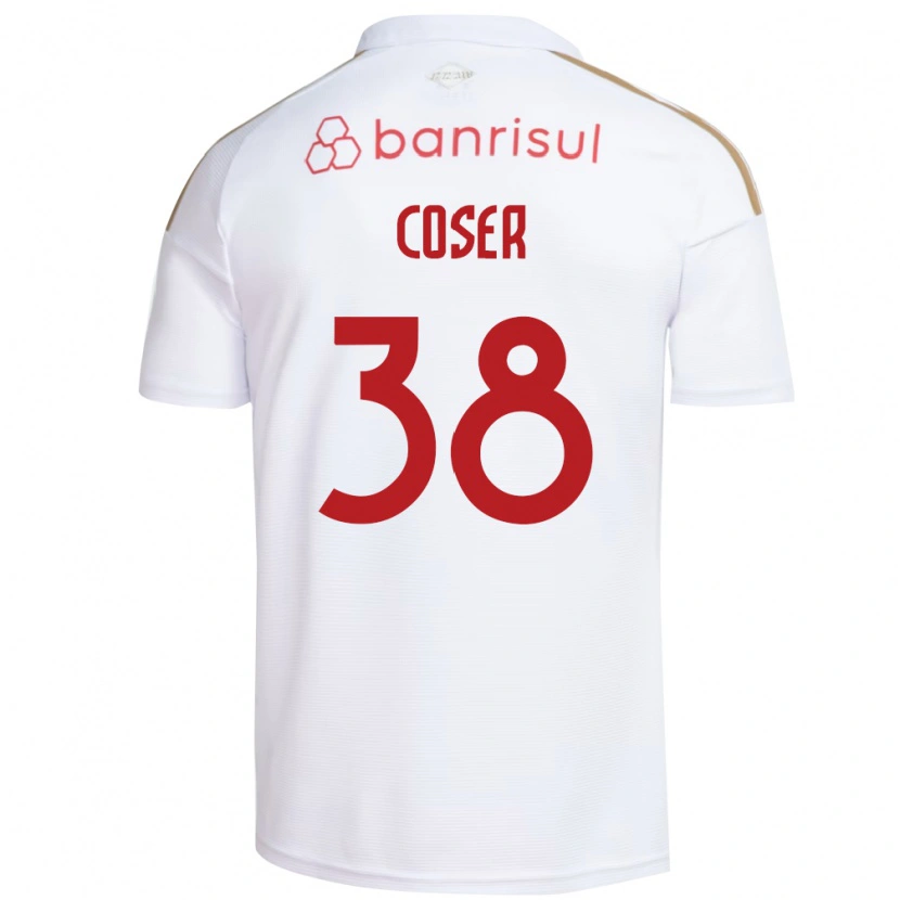 Danxen Børn Diego Coser #38 Hvid Rød Udebane Spillertrøjer 2026/27 Trøje T-Shirt