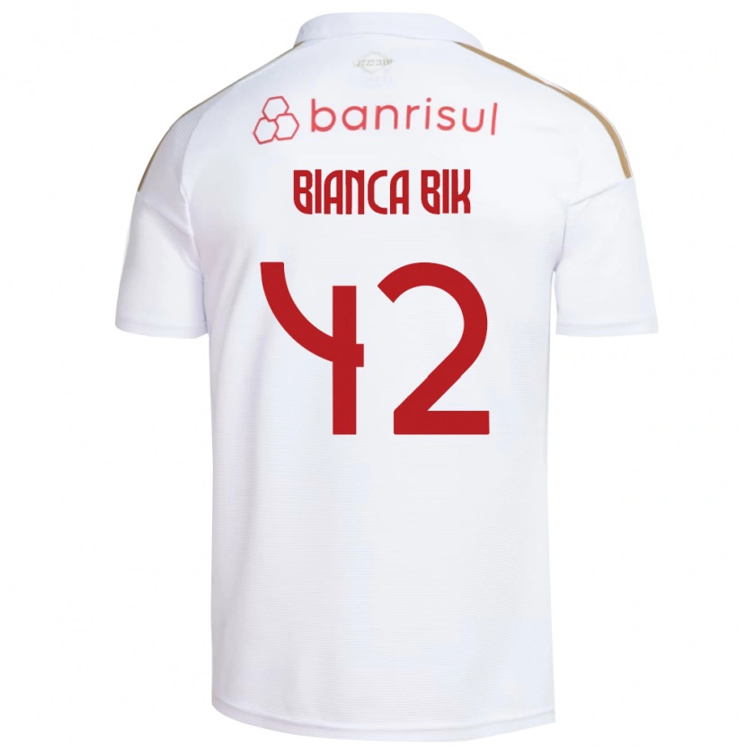 Danxen Børn Bianca Bik #42 Hvid Rød Udebane Spillertrøjer 2026/27 Trøje T-Shirt