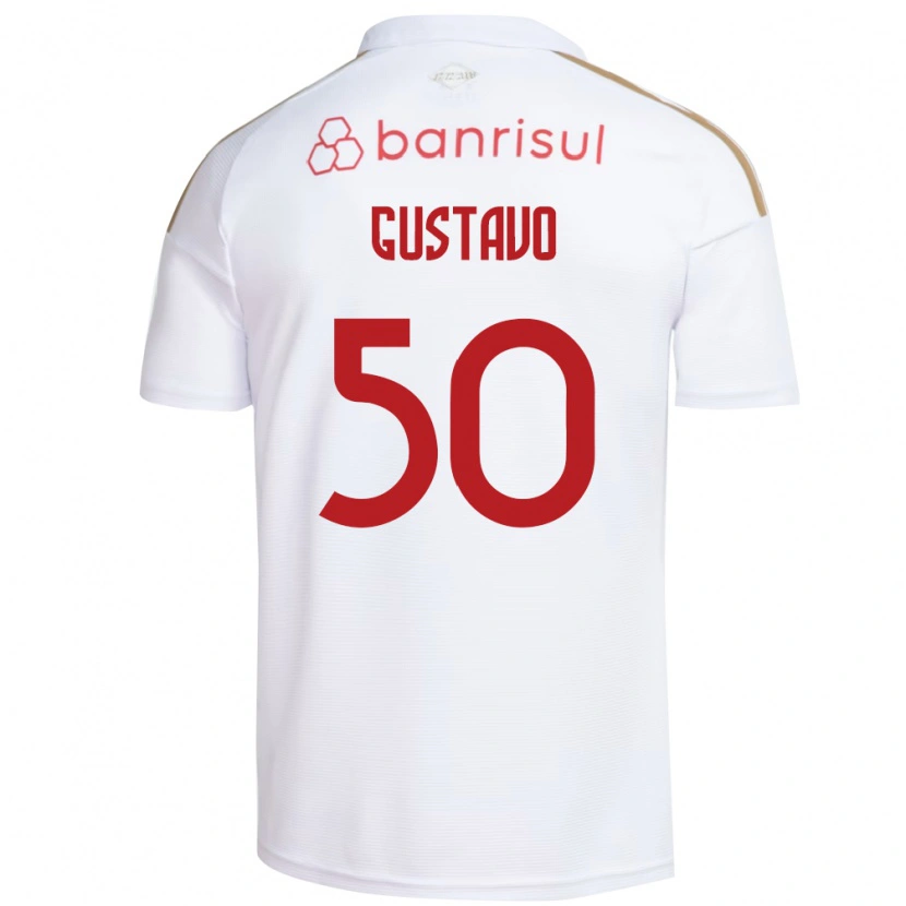 Danxen Børn Gustavo Dos Santos #50 Hvid Rød Udebane Spillertrøjer 2026/27 Trøje T-Shirt
