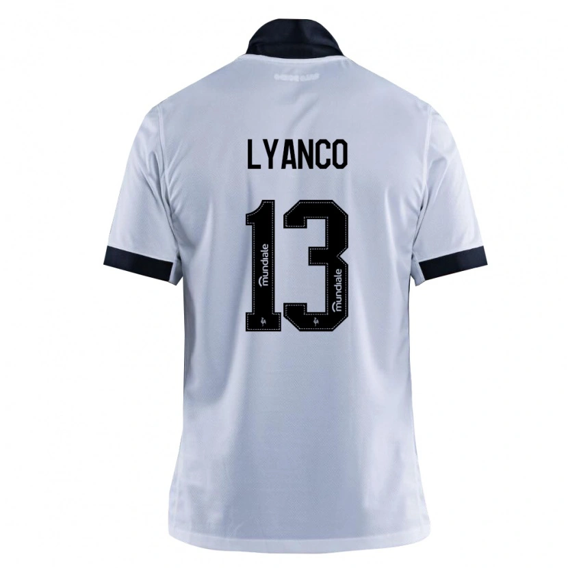 Danxen Børn Lyanco Evangelista Silveira Neves Vojnović #13 Sort Hvid Udebane Spillertrøjer 2026/27 Trøje T-Shirt