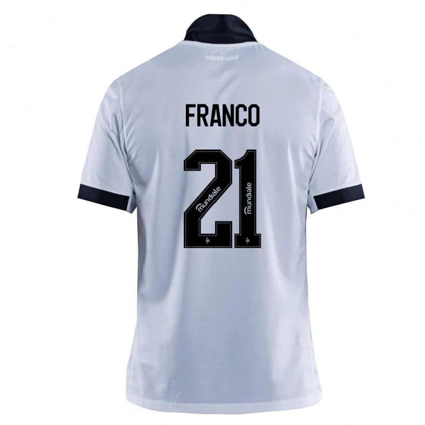 Danxen Børn Alan Franco #21 Sort Hvid Udebane Spillertrøjer 2026/27 Trøje T-Shirt