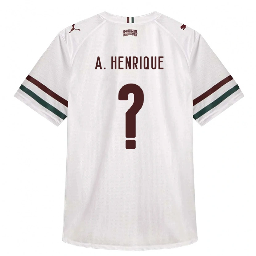 Danxen Børn Arthur Henrique #0 Hvid Grøn Vinrød Udebane Spillertrøjer 2026/27 Trøje T-Shirt