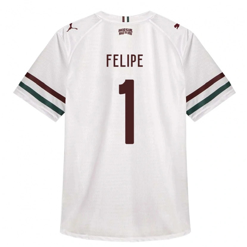 Danxen Børn Marcos Felipe #1 Hvid Grøn Vinrød Udebane Spillertrøjer 2026/27 Trøje T-Shirt