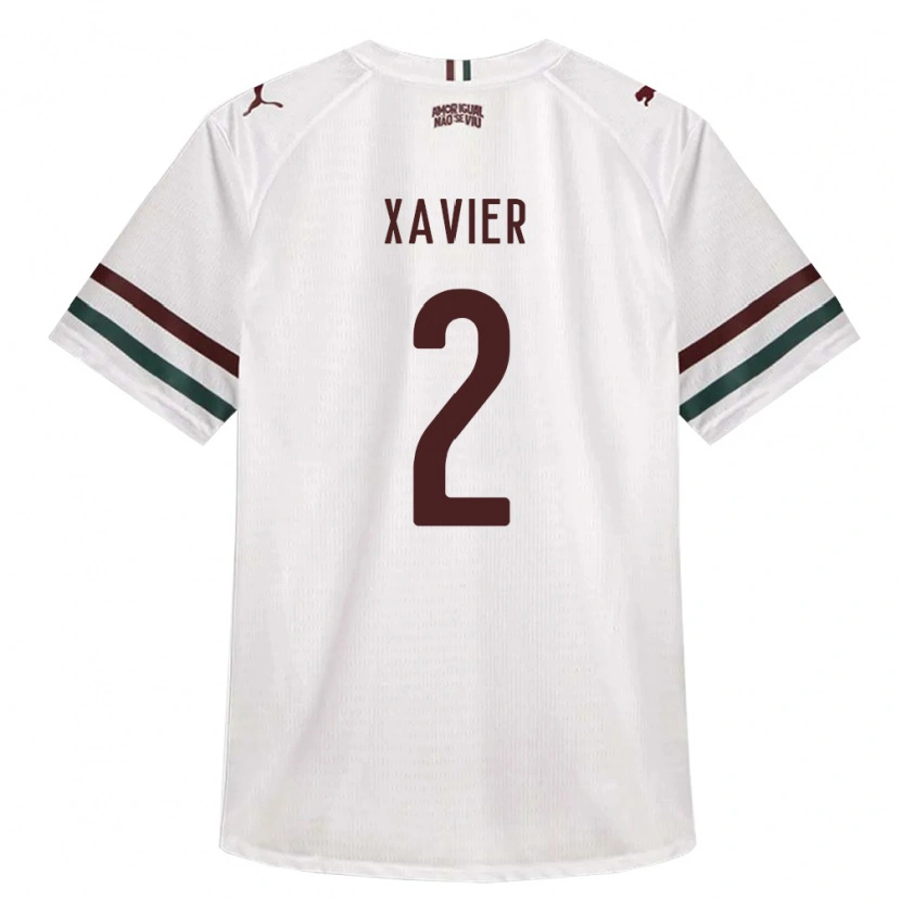 Danxen Børn Samuel Xavier #2 Hvid Grøn Vinrød Udebane Spillertrøjer 2026/27 Trøje T-Shirt