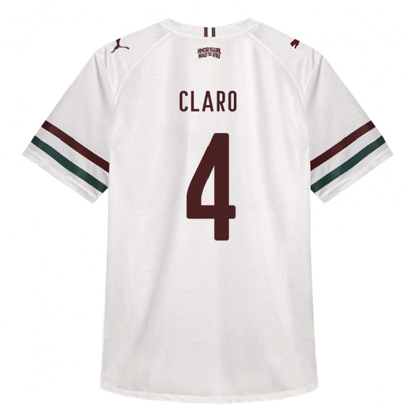 Danxen Børn Luccas Claro #4 Hvid Grøn Vinrød Udebane Spillertrøjer 2026/27 Trøje T-Shirt
