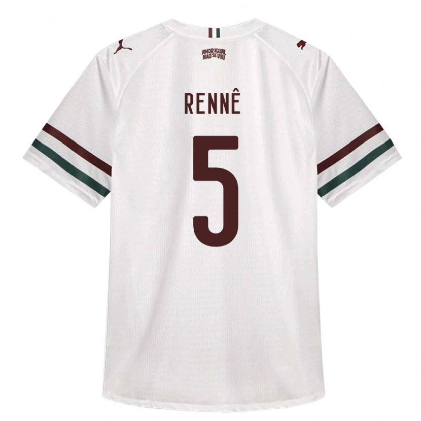 Danxen Børn Rian Rennê #5 Hvid Grøn Vinrød Udebane Spillertrøjer 2026/27 Trøje T-Shirt
