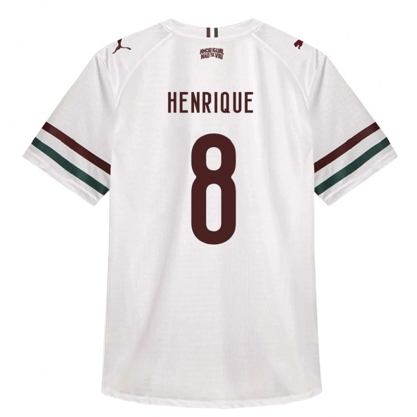 Danxen Børn Gabriel Henrique #8 Hvid Grøn Vinrød Udebane Spillertrøjer 2026/27 Trøje T-Shirt