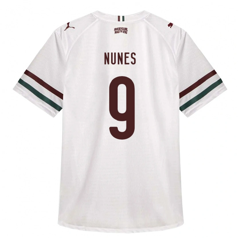 Danxen Børn Carla Nunes #9 Hvid Grøn Vinrød Udebane Spillertrøjer 2026/27 Trøje T-Shirt