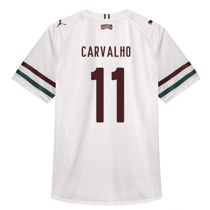Danxen Børn Léo Carvalho #11 Hvid Grøn Vinrød Udebane Spillertrøjer 2026/27 Trøje T-Shirt