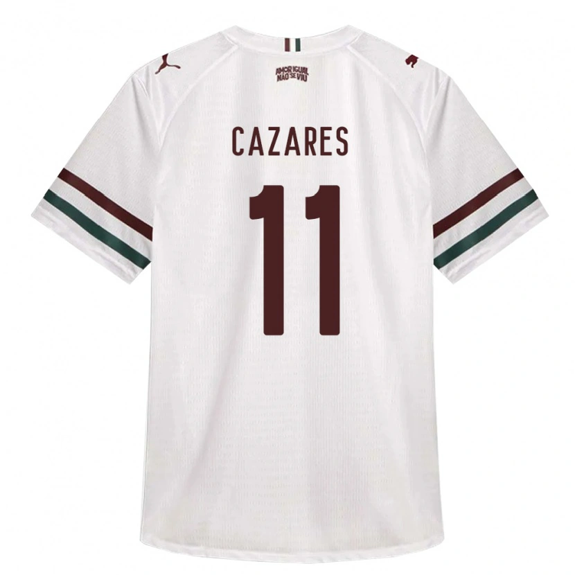 Danxen Børn Juan Cazares #11 Hvid Grøn Vinrød Udebane Spillertrøjer 2026/27 Trøje T-Shirt