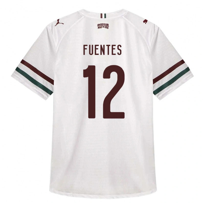 Danxen Børn Gabriel Fuentes #12 Hvid Grøn Vinrød Udebane Spillertrøjer 2026/27 Trøje T-Shirt