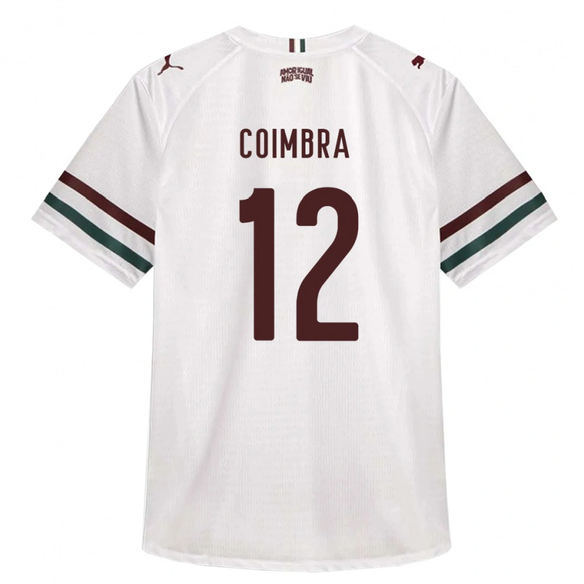 Danxen Børn Amanda Coimbra #12 Hvid Grøn Vinrød Udebane Spillertrøjer 2026/27 Trøje T-Shirt