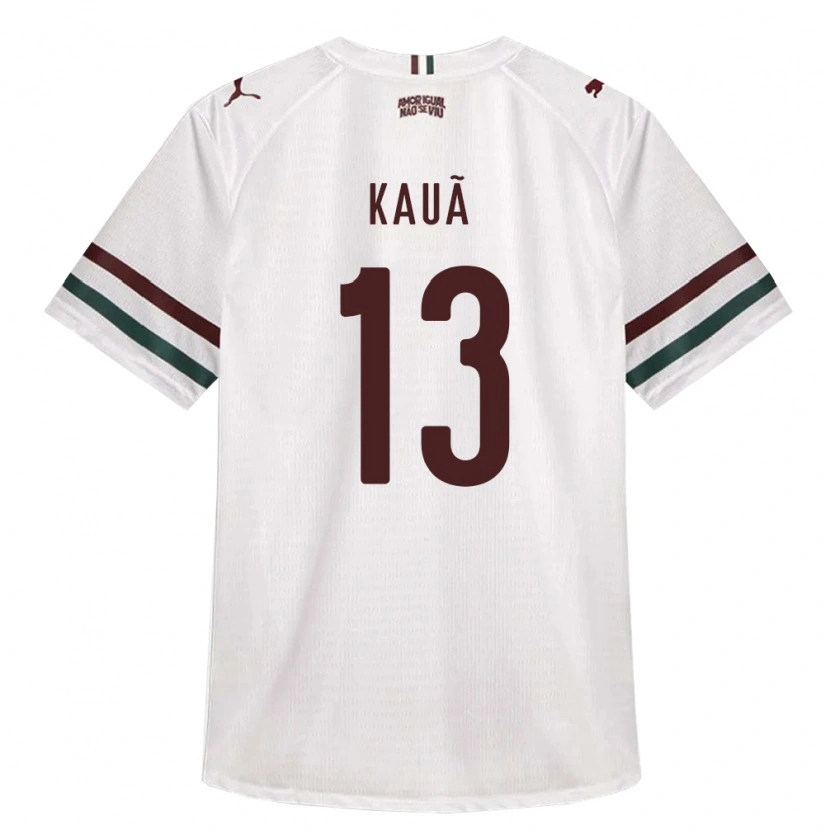 Danxen Børn Kauã Barbosa Da Silva Costa #13 Hvid Grøn Vinrød Udebane Spillertrøjer 2026/27 Trøje T-Shirt