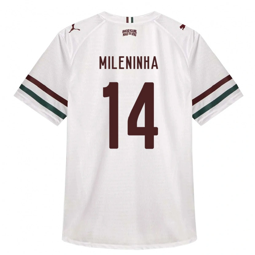 Danxen Børn Mileninha #14 Hvid Grøn Vinrød Udebane Spillertrøjer 2026/27 Trøje T-Shirt