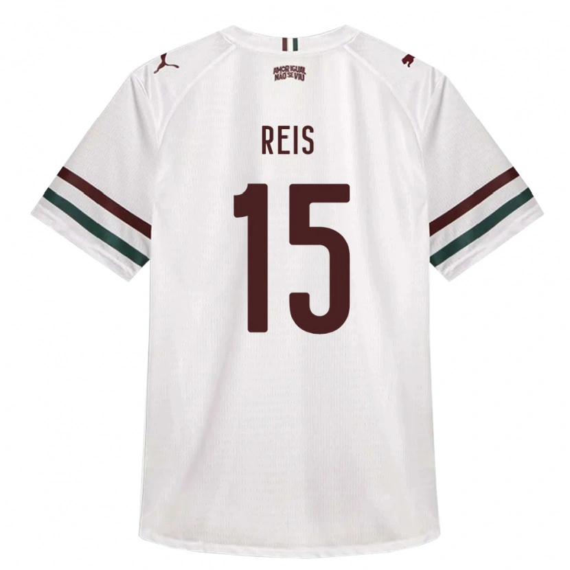 Danxen Børn Matheus Reis #15 Hvid Grøn Vinrød Udebane Spillertrøjer 2026/27 Trøje T-Shirt