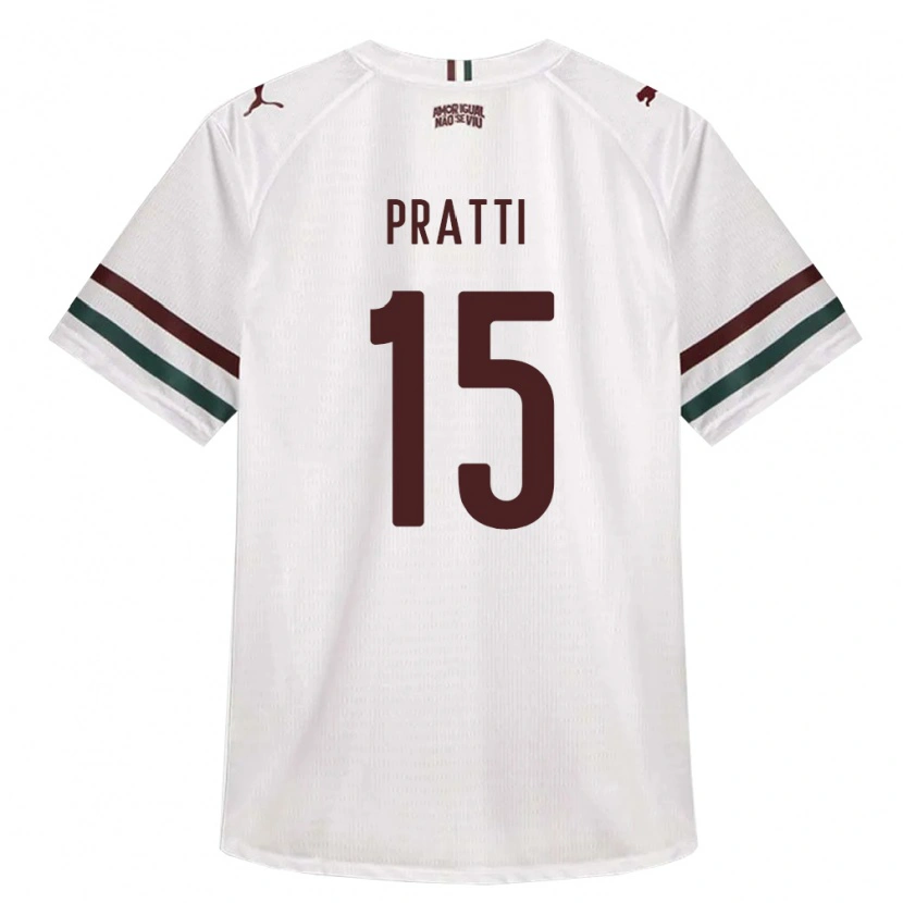 Danxen Børn Wesley Pratti #15 Hvid Grøn Vinrød Udebane Spillertrøjer 2026/27 Trøje T-Shirt