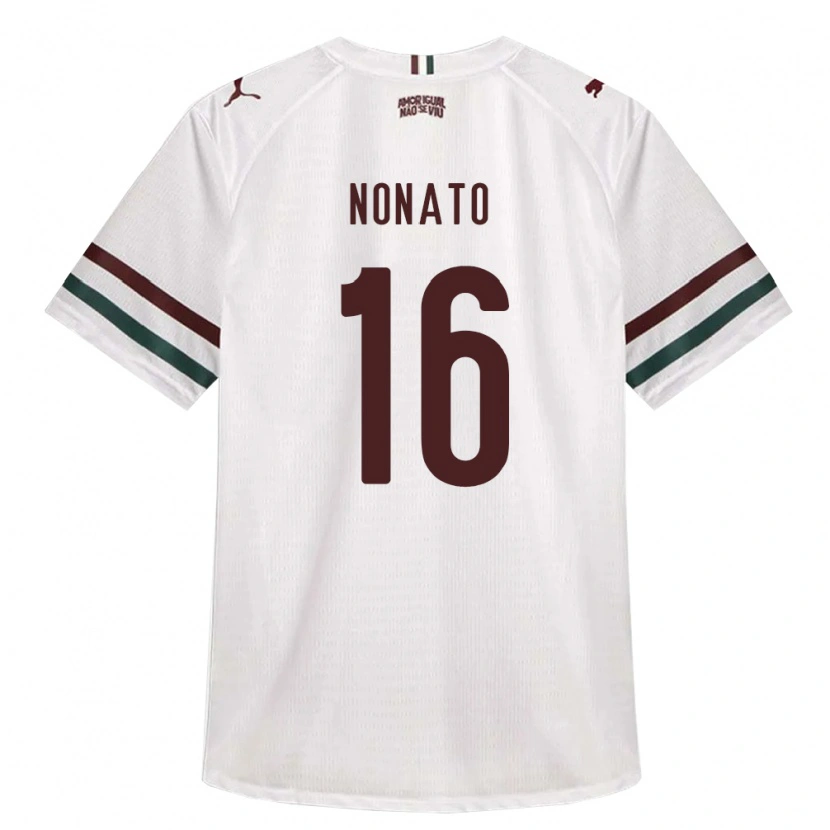 Danxen Børn Gustavo Nonato Santana #16 Hvid Grøn Vinrød Udebane Spillertrøjer 2026/27 Trøje T-Shirt