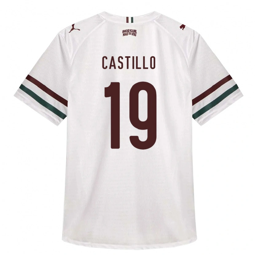 Danxen Børn Rodrigo Castillo #19 Hvid Grøn Vinrød Udebane Spillertrøjer 2026/27 Trøje T-Shirt