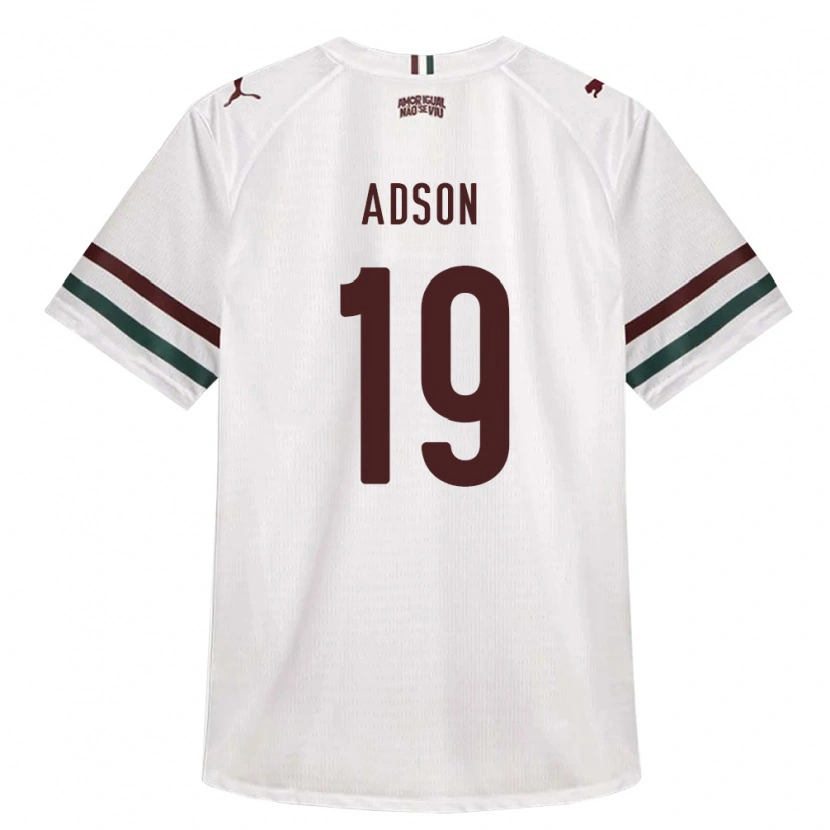 Danxen Børn Adsonnaldo Ferreira Nascimento #19 Hvid Grøn Vinrød Udebane Spillertrøjer 2026/27 Trøje T-Shirt