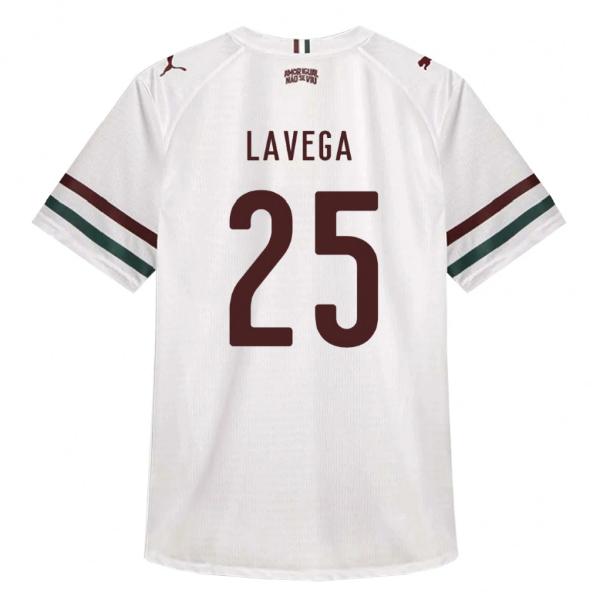 Danxen Børn Joaquín Lavega #25 Hvid Grøn Vinrød Udebane Spillertrøjer 2026/27 Trøje T-Shirt