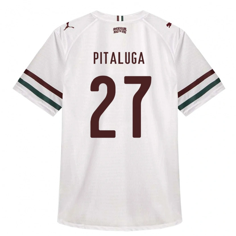 Danxen Børn Marcelo Pitaluga #27 Hvid Grøn Vinrød Udebane Spillertrøjer 2026/27 Trøje T-Shirt
