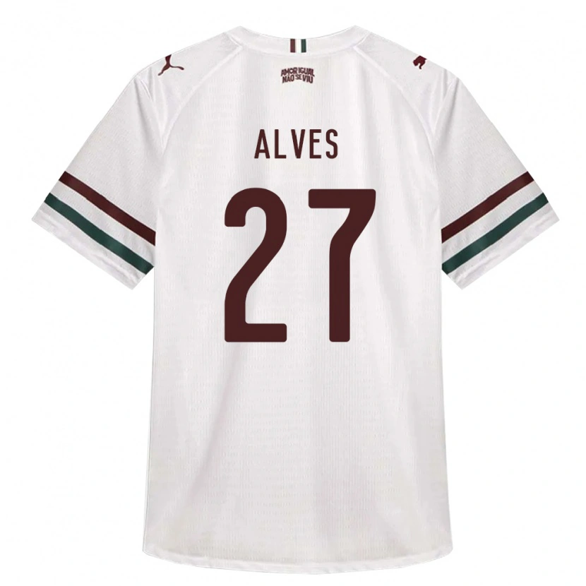 Danxen Børn Felipe Alves #27 Hvid Grøn Vinrød Udebane Spillertrøjer 2026/27 Trøje T-Shirt