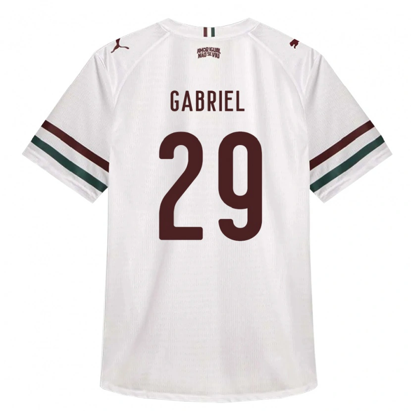 Danxen Børn Isack Gabriel #29 Hvid Grøn Vinrød Udebane Spillertrøjer 2026/27 Trøje T-Shirt