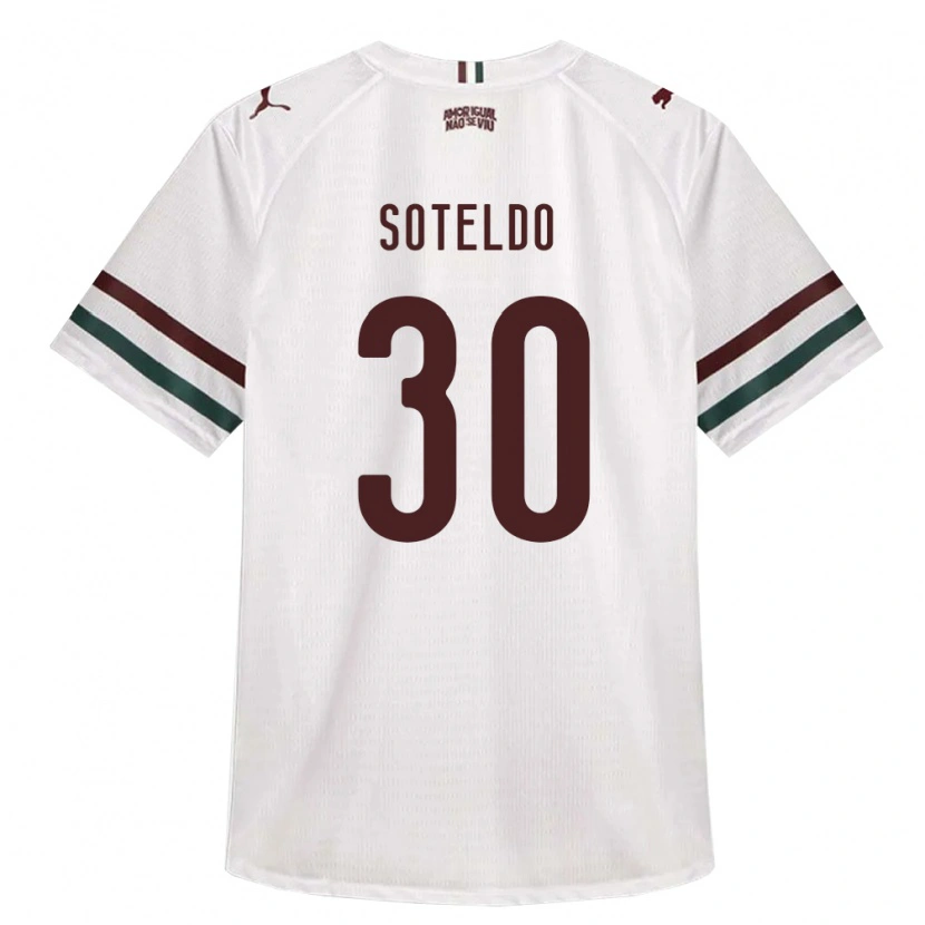 Danxen Børn Yeferson Soteldo #30 Hvid Grøn Vinrød Udebane Spillertrøjer 2026/27 Trøje T-Shirt