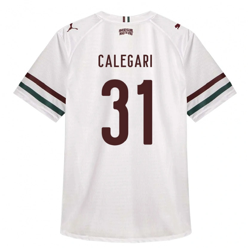 Danxen Børn Calegari #31 Hvid Grøn Vinrød Udebane Spillertrøjer 2026/27 Trøje T-Shirt