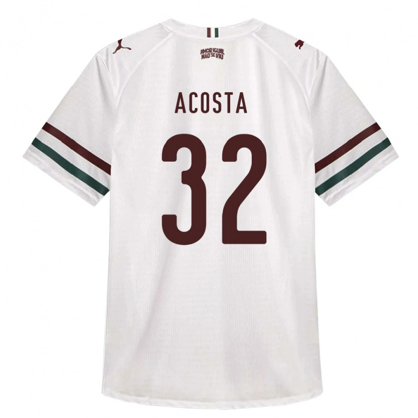 Danxen Børn Luciano Acosta #32 Hvid Grøn Vinrød Udebane Spillertrøjer 2026/27 Trøje T-Shirt