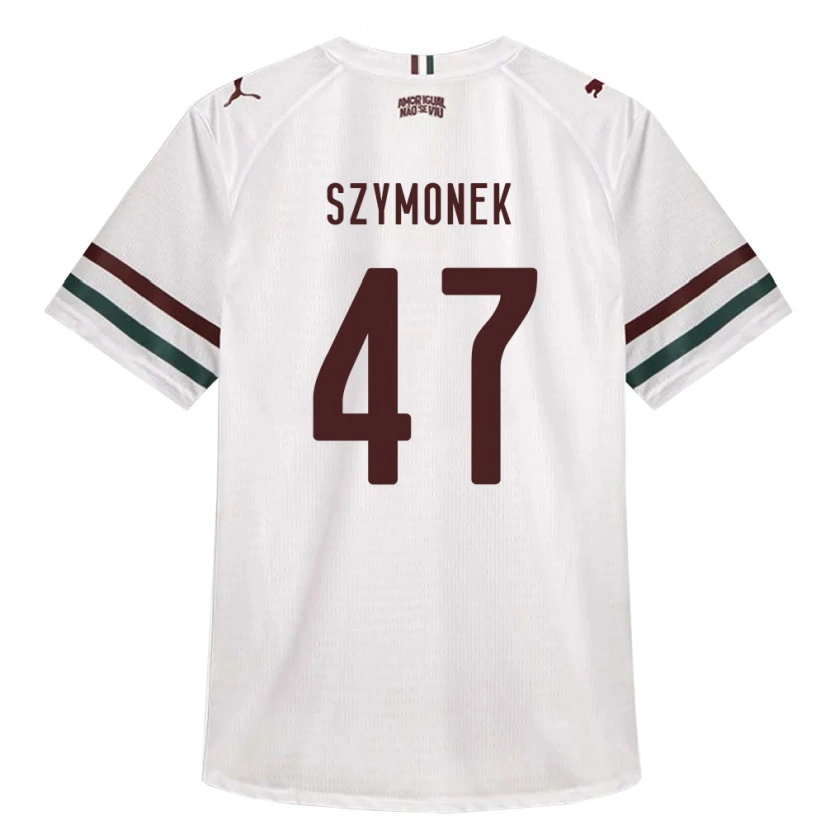 Danxen Børn Fábio Szymonek #47 Hvid Grøn Vinrød Udebane Spillertrøjer 2026/27 Trøje T-Shirt