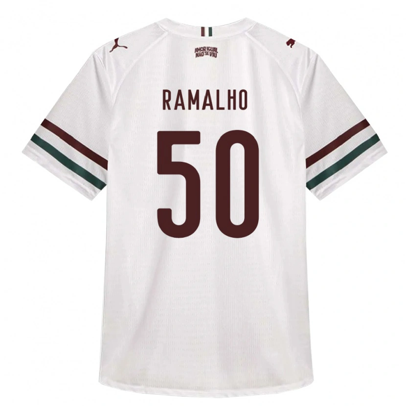 Danxen Børn Gustavo Ramalho #50 Hvid Grøn Vinrød Udebane Spillertrøjer 2026/27 Trøje T-Shirt