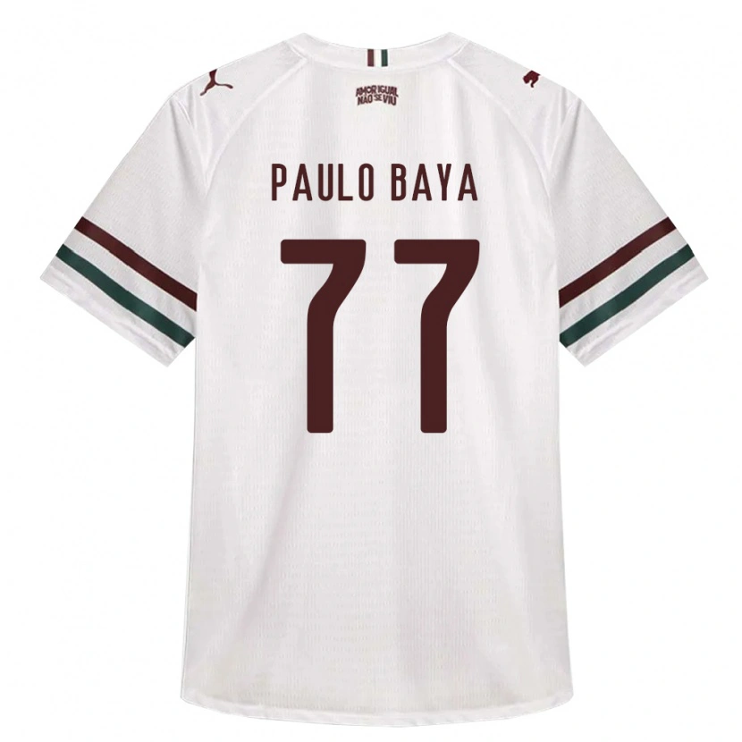 Danxen Børn Paulo Baya #77 Hvid Grøn Vinrød Udebane Spillertrøjer 2026/27 Trøje T-Shirt