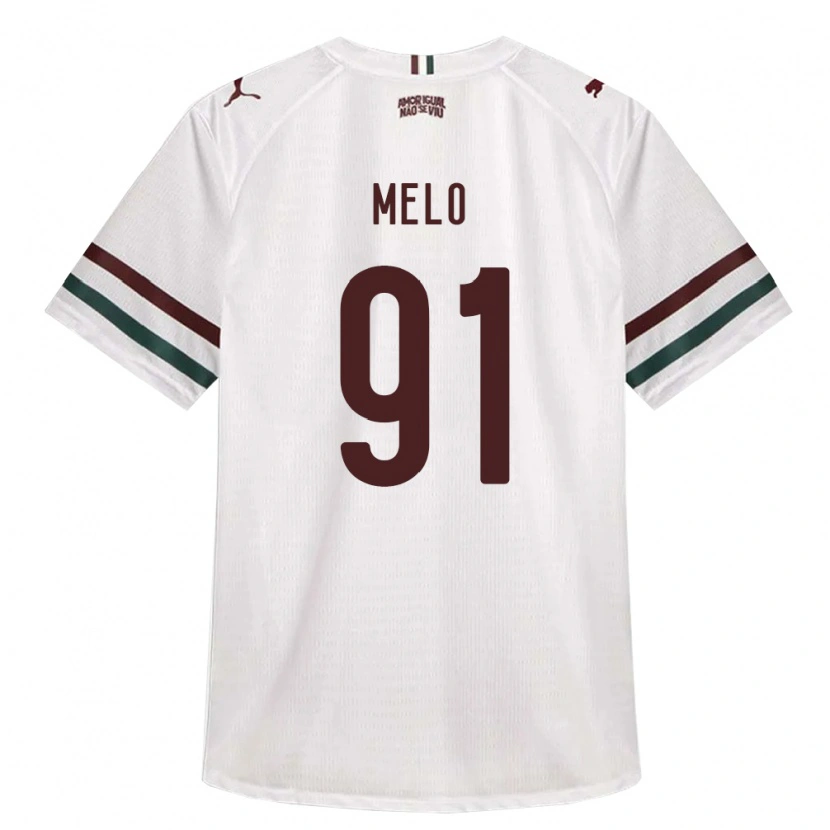 Danxen Børn Davi Melo #91 Hvid Grøn Vinrød Udebane Spillertrøjer 2026/27 Trøje T-Shirt