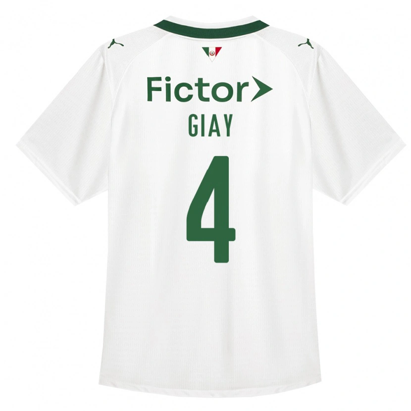 Danxen Børn Agustín Giay #4 Grøn Hvid Udebane Spillertrøjer 2026/27 Trøje T-Shirt